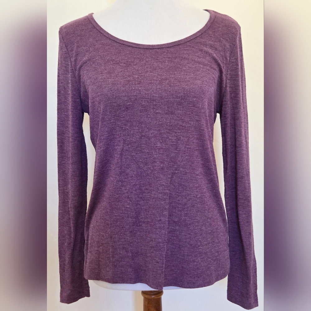 Mossimo Supply Co. Purple Ribbed Long Sleeve Top
